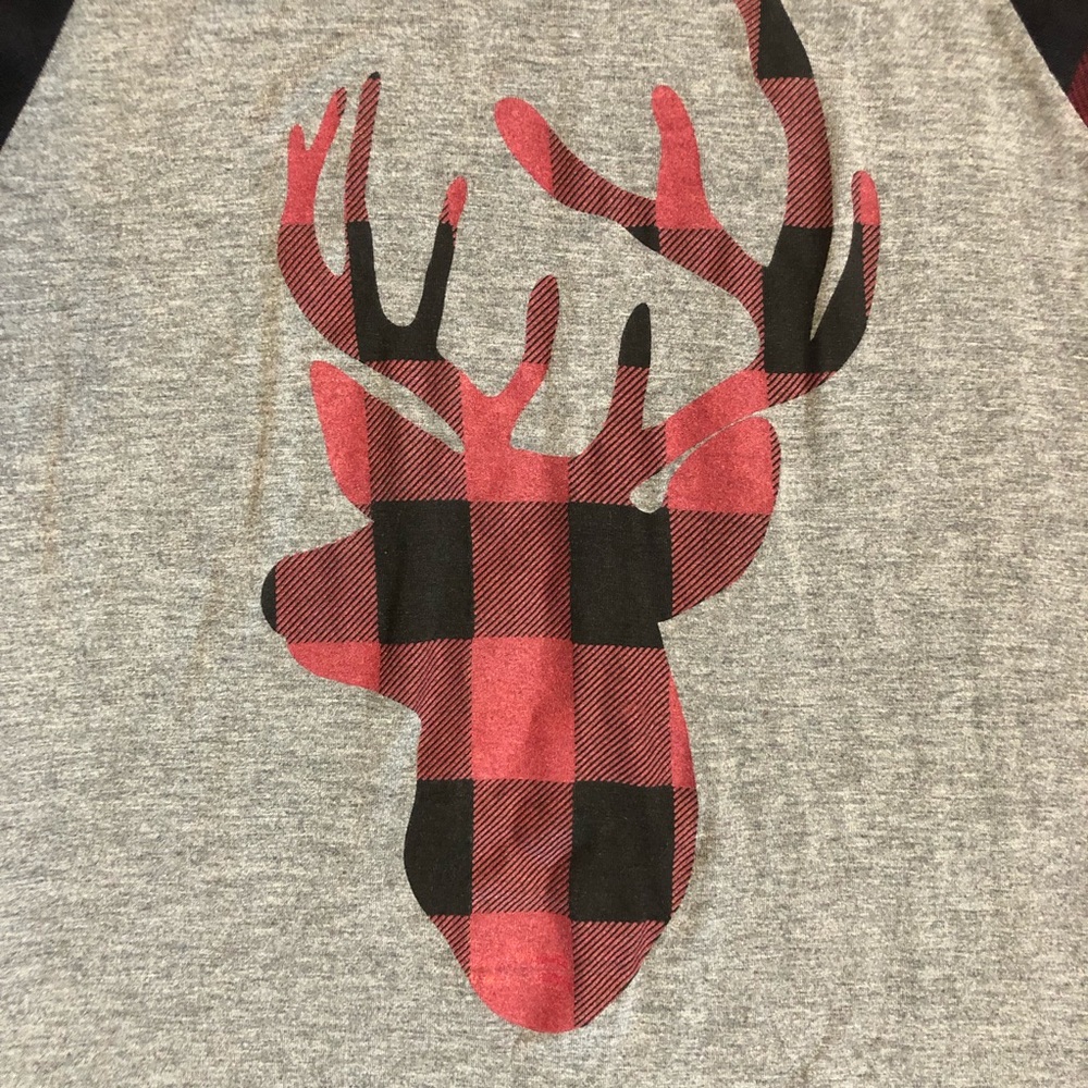 ❌ Sold ❌ Buffalo Plaid Deer Long Sleeve Shirt - Picture 3 of 8